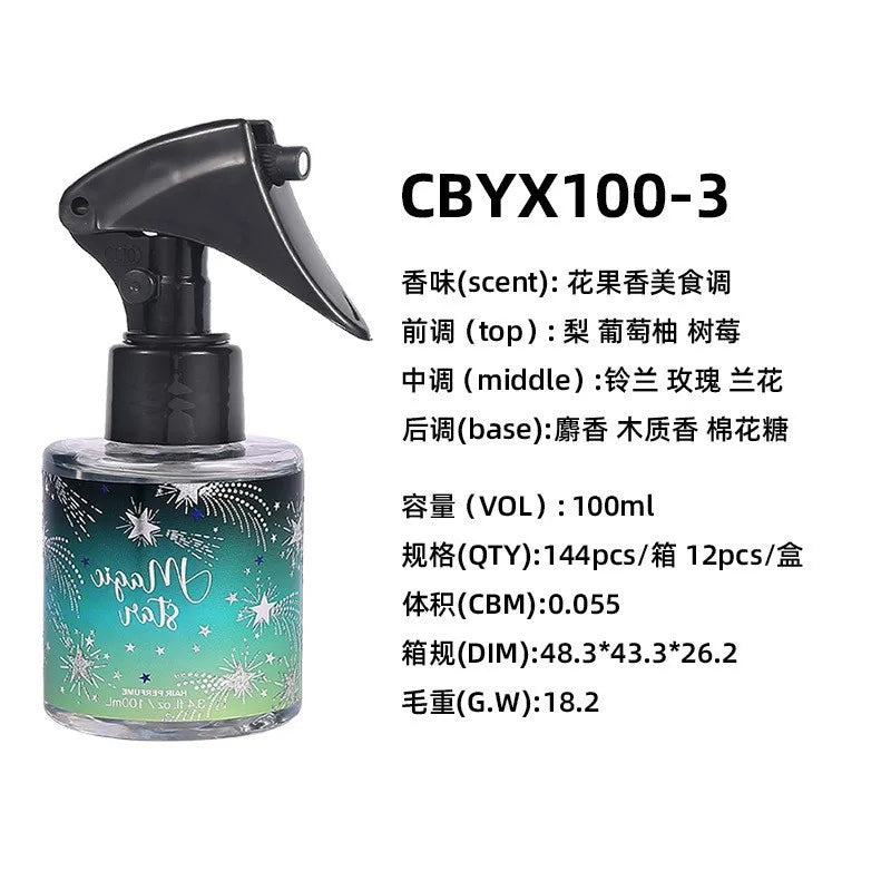 Floral Fragrance Charm Perfum Fresh Light Fragrance Romantic Lady Hair Fragrance Last Fragrance Hair Eau De Toilette Spray 100ml