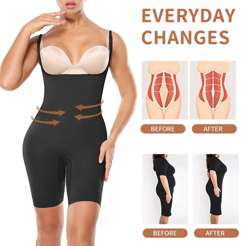Women Full Body Shapers Seam-free Bodysuit Shapewear Tummy Slimming Sheath Abdomen Reducing Corset Butt Lifter Booty Enhancer