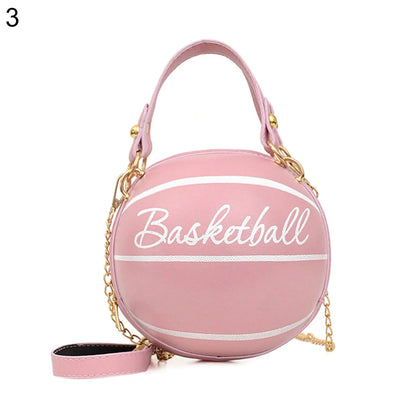 Fashion Chic Women Ball Handbag Round Basketball Football Party Dress Faux Leather Crossbody Girls Coin Purse Shoulder Bag