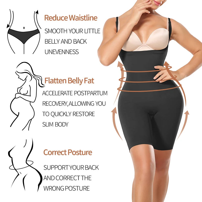 Women Full Body Shapers Seam-free Bodysuit Shapewear Tummy Slimming Sheath Abdomen Reducing Corset Butt Lifter Booty Enhancer