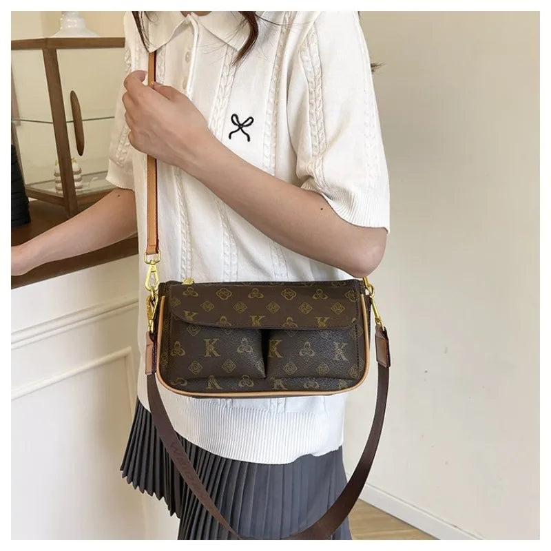 Fashionable Broadband Small Bag for Women 2025 New Style Small Square Bag, High-end Texture, Niche Single-shoulder Crossbody Bag