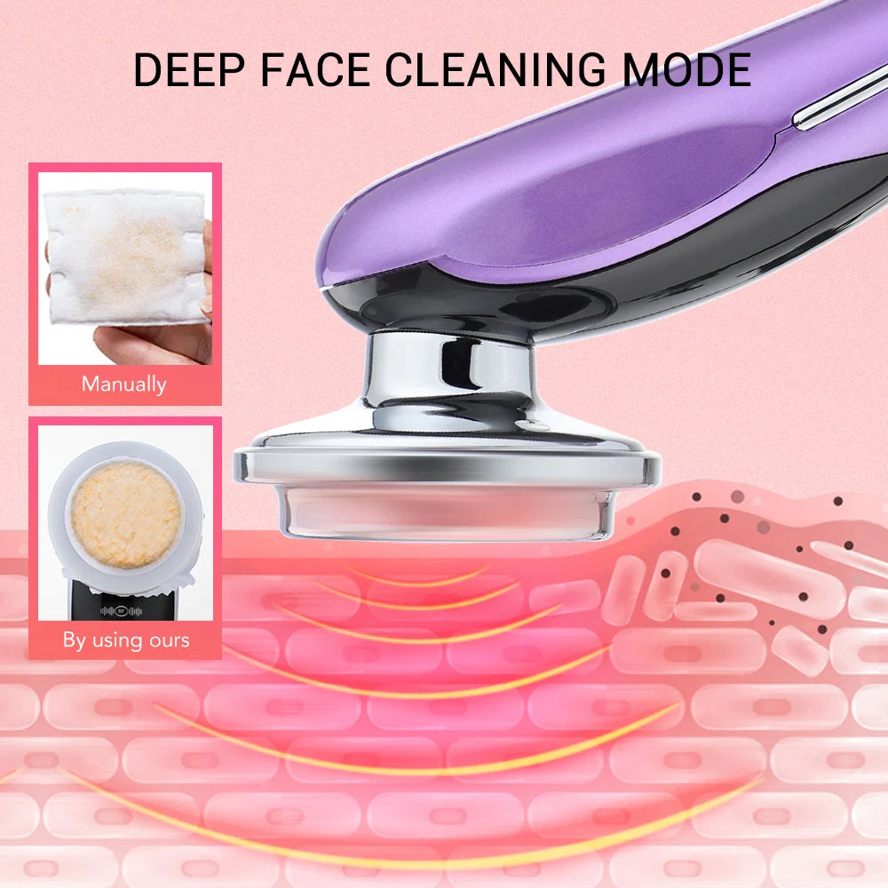 Facial Mesotherapy Electroporation RF Radio Frequency LED Photon Face Lifting Tighten Wrinkle Removal Skin Care Face Massager