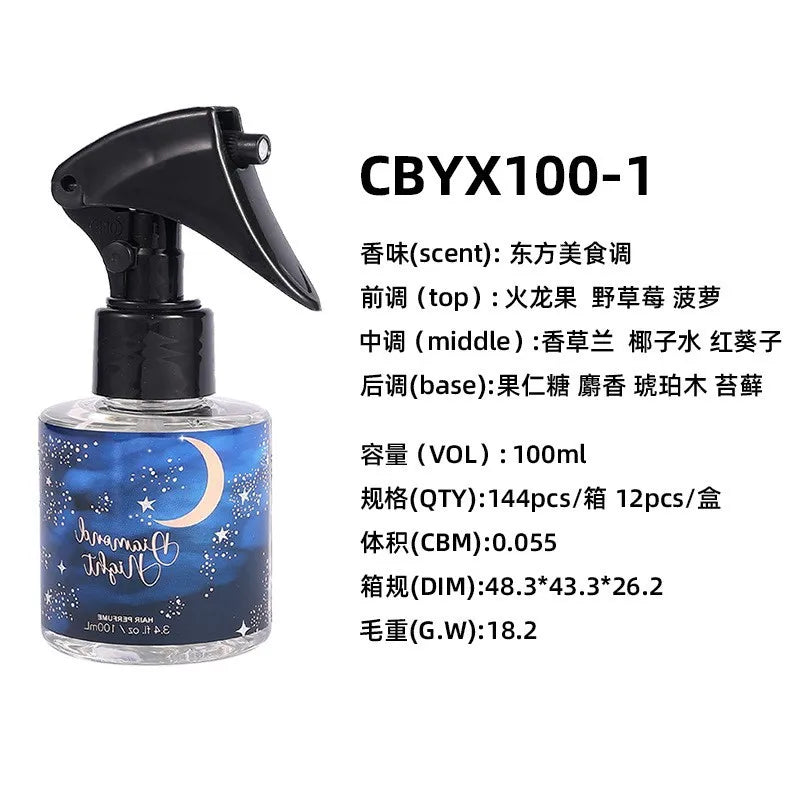 Floral Fragrance Charm Perfum Fresh Light Fragrance Romantic Lady Hair Fragrance Last Fragrance Hair Eau De Toilette Spray 100ml