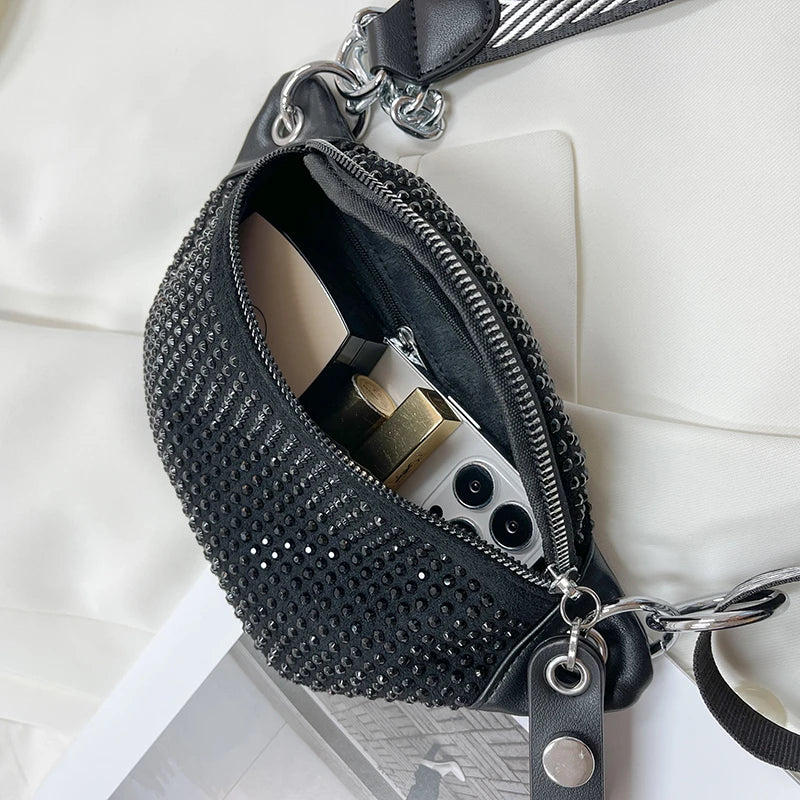 Fashion Leather Female Belt Bag Ladies Diamond Fanny pack Hip pack Designer Woman Shoulder Crossbody Chest Bags Chain Waist Bags