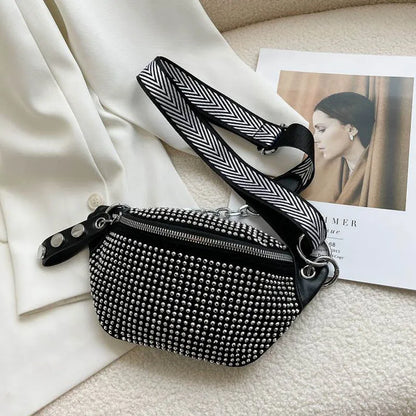 Fashion Leather Female Belt Bag Ladies Diamond Fanny pack Hip pack Designer Woman Shoulder Crossbody Chest Bags Chain Waist Bags