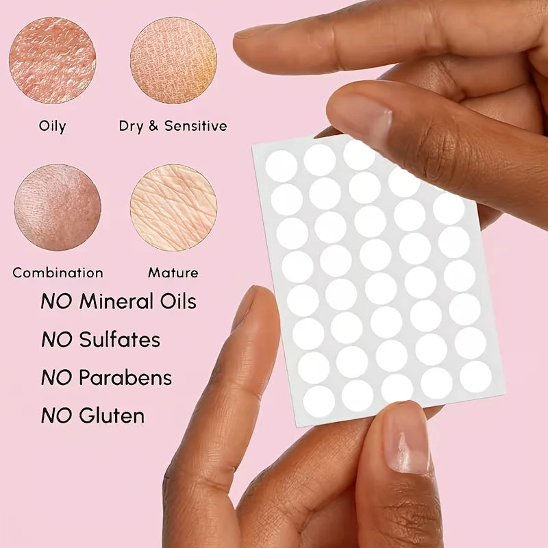 200/400/800PCS ultra-thin water-based gel acne patches, leaving no trace on the skin, with long-lasting adhesion and no residue.