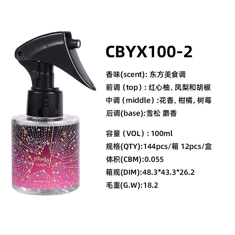 Floral Fragrance Charm Perfum Fresh Light Fragrance Romantic Lady Hair Fragrance Last Fragrance Hair Eau De Toilette Spray 100ml