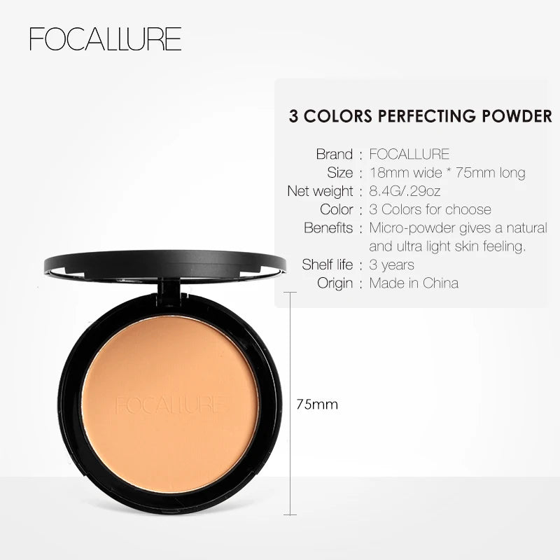 Focallure Face Pressed Powder | Oil Control & Natural Finish| Vyluxe store
