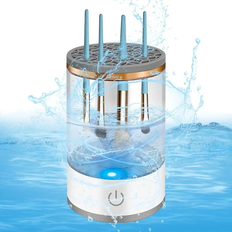 3 In 1 USB Plug Portable Electric Makeup Brush Cleaner with Rubber Makeup Machine For Deep Cleaning One Click Operation Suitable