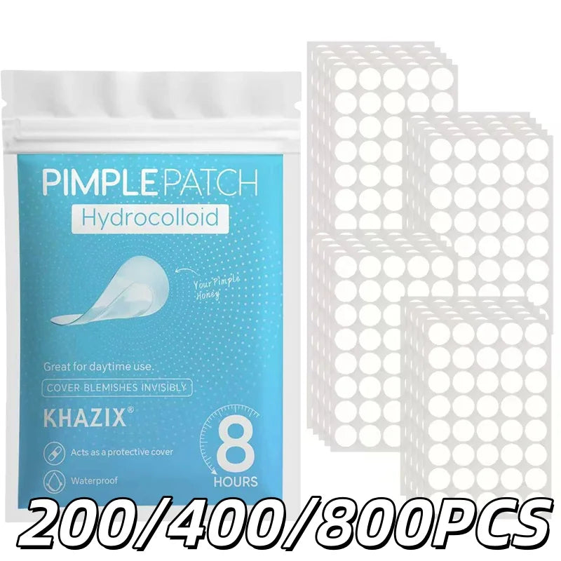 200/400/800PCS ultra-thin water-based gel acne patches, leaving no trace on the skin, with long-lasting adhesion and no residue.
