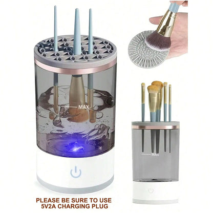 Automatic Makeup Brush Cleaner Machine - Sanitizes All Brush Types by Removing Bacteria, Residue & Protecting Skin Health