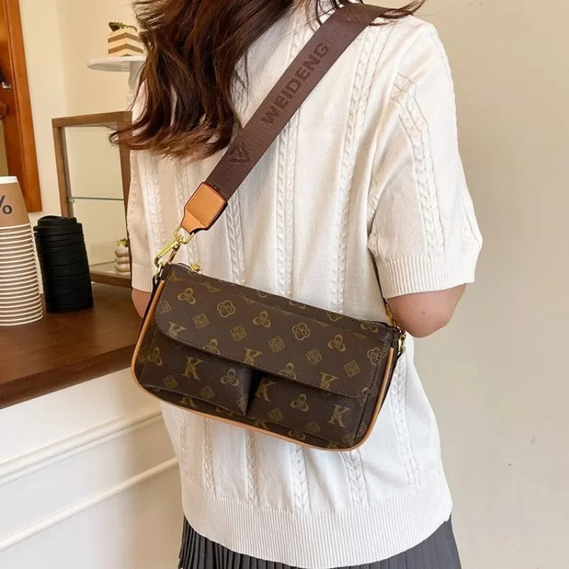 Fashionable Broadband Small Bag for Women 2025 New Style Small Square Bag, High-end Texture, Niche Single-shoulder Crossbody Bag