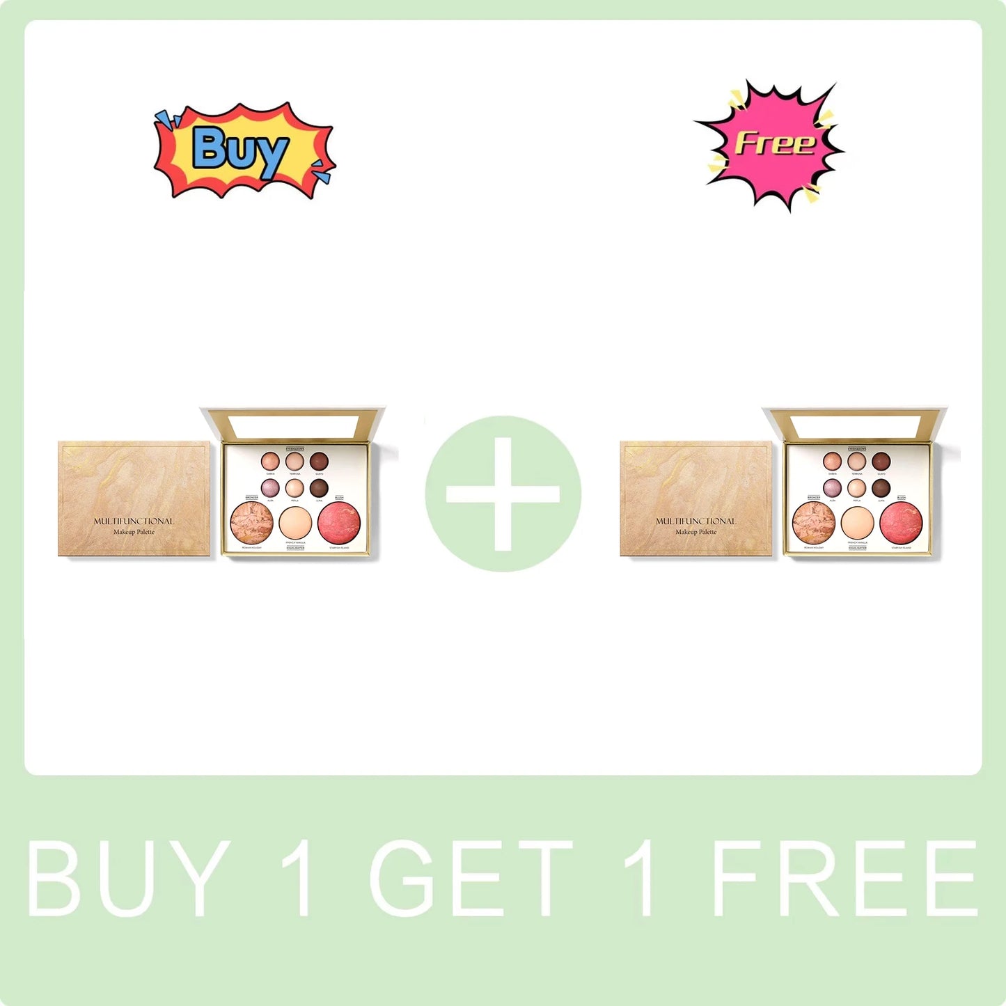 Multi-functional Makeup Palette with Eye Shadow, Powder Blusher, High Light, Brightening Multi-purpose Portable Makeup