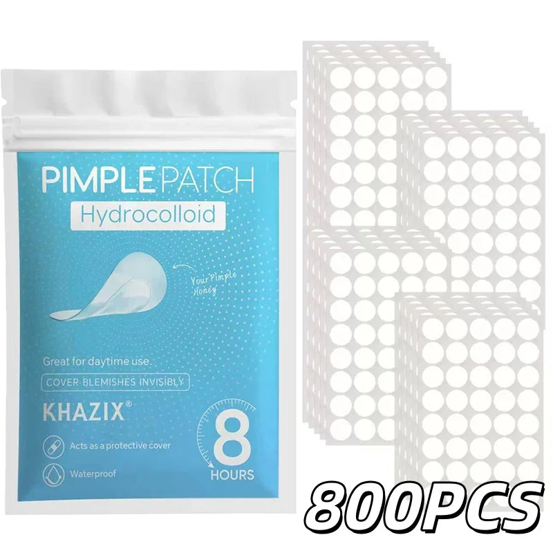 200/400/800PCS ultra-thin water-based gel acne patches, leaving no trace on the skin, with long-lasting adhesion and no residue.