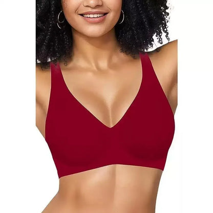 Pink Heart Seamless Wire-Free Comfortable Full-Cup Bra with Thin Molded Cups for Breathability and Support Beautiful Push Up Bra