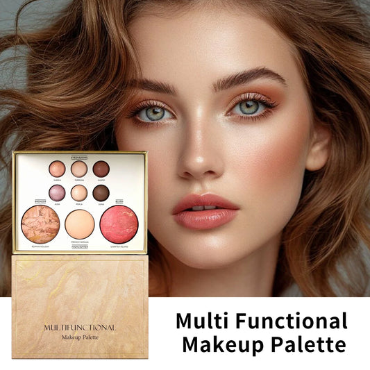 Multi-functional Makeup Palette with Eye Shadow, Powder Blusher, High Light, Brightening Multi-purpose Portable Makeup